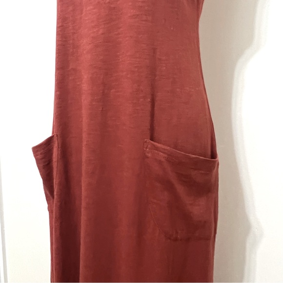 NWOT LOGO Lounge Lori Goldstein Rust Slub Knit Maxi Tank Dress - Picture 4 of 12